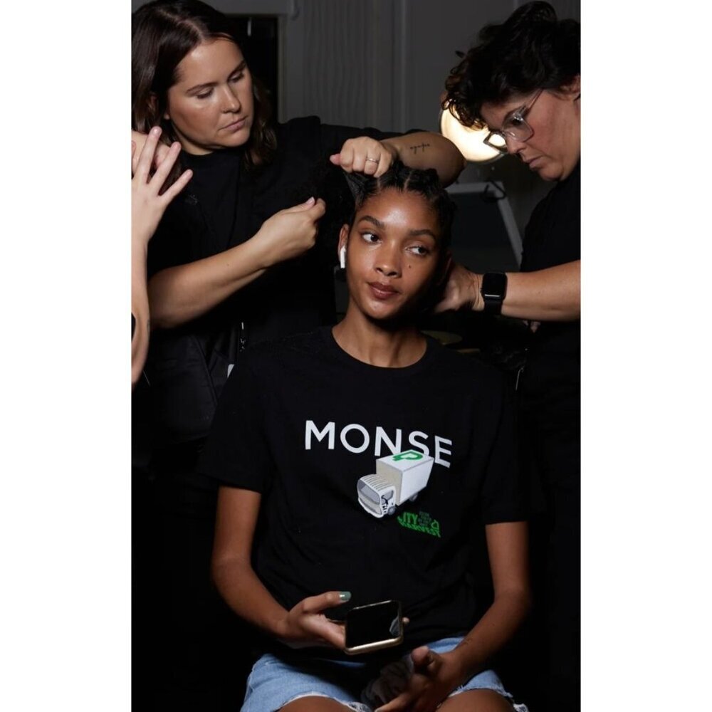 Monse Shirt Women Small Black Cotton City Harvest NYC Spring Runway 23 Tee‎